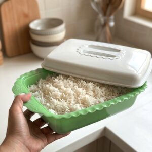 round rice container | wadah nasi bulat | premium round rice container with lid