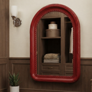 arched wall mirror 27 x 44 cm | cermin dinding ujung lengkung minimalis