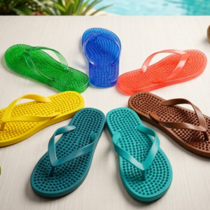transparent acupressure massage slippers | sandal kesehatan transparan dengan duri pijat kecil anti slip