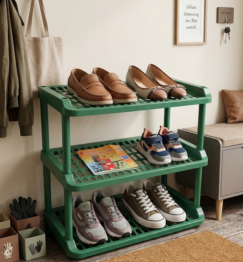 plastic shoe rack organizer – available in 3, 4 & 5 tiers plastic shoe rack organizer – available in 3, 4 & 5 tiers